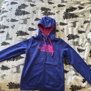 The North Face Blue and Pink Hoodie